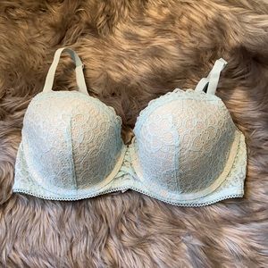 36D blue lace bra